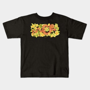 Corn Snake and Celadine Poppy Kids T-Shirt